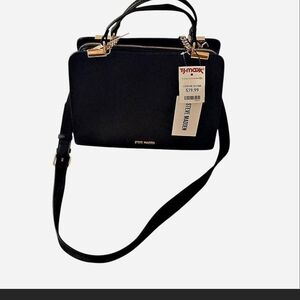 Steve Madden Black Crossbody Bag with Gold Accents